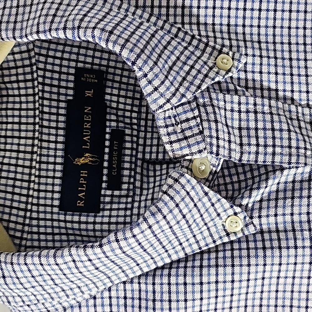 Ralph lauren mens classic fit long sleeve shirt. XL plaid Preppy print Excellent - Picture 2 of 12